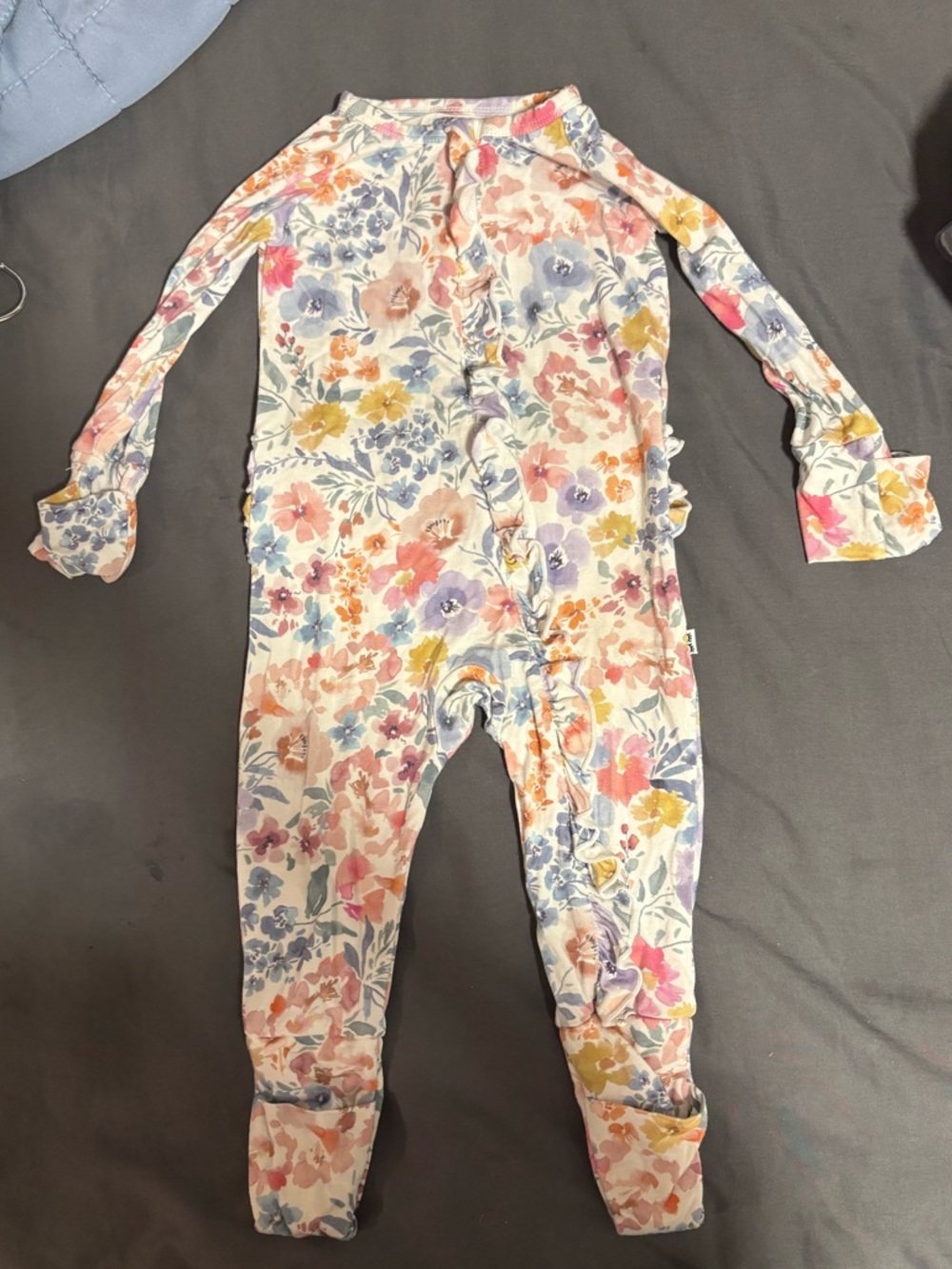 Little Sleepies Pastel Floral Footed One-Piece in Multicolor